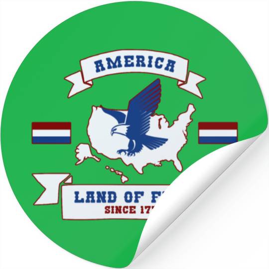 America - Land Of Free Since 1776 Stickers
