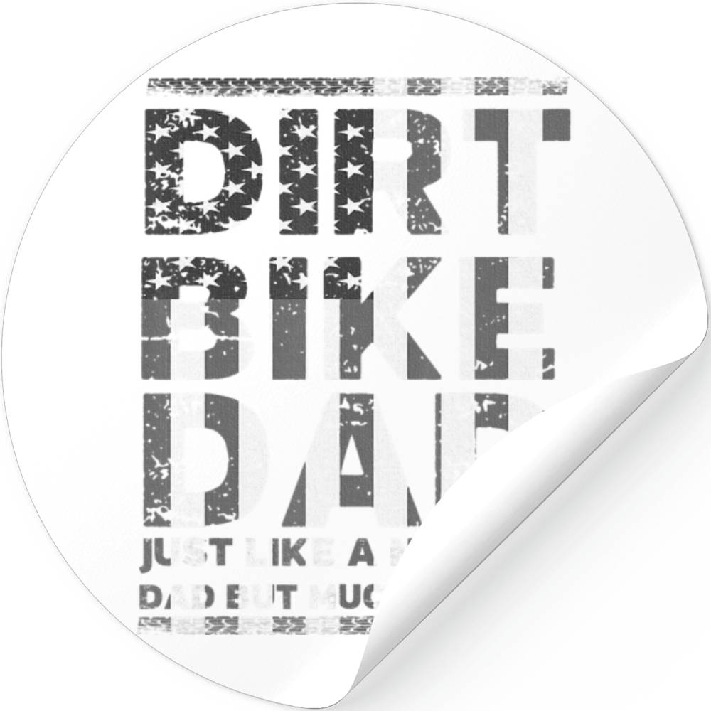 DIRT BIKE DAD Bike Motocross Enduro US Flag Stickers
