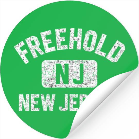 Freehold Nj New Jersey Gym Style Distressed WhiteG Stickers