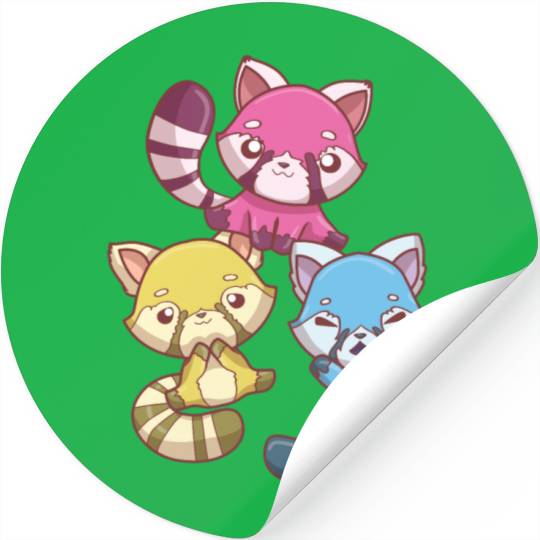 Pansexual Kawaii Red Panda, Pastel Goth Anime Art Stickers