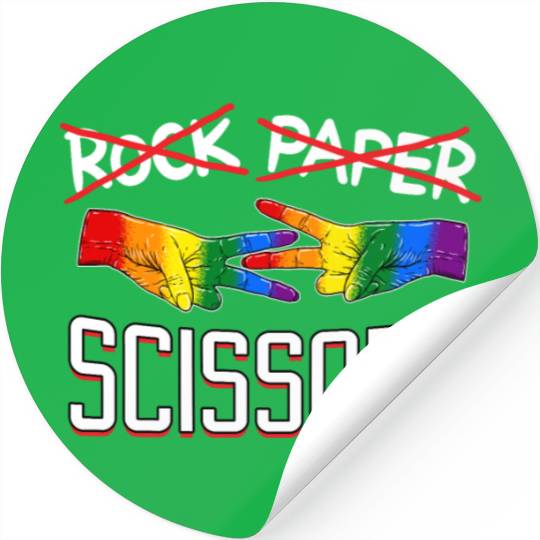 Rock Paper Scissors Lesbian LGBTQ Pride Stickers
