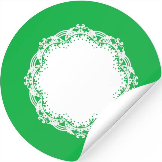 snow-white cake lace as a frame and decoration Stickers