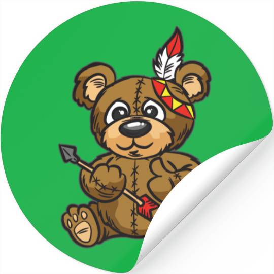 Indian Teddy Bear with Jewelry and Arrow Stickers