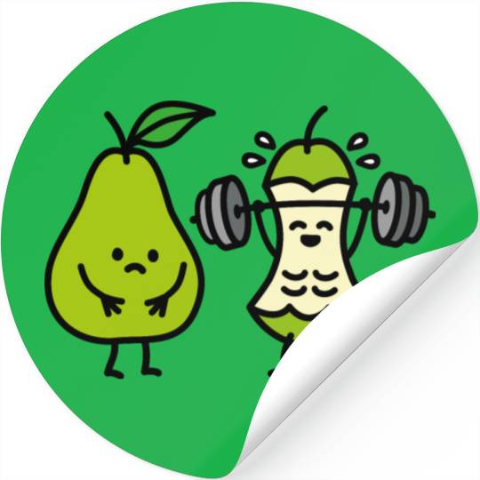 Weightlifting pear funny gym bodybuilding workout Stickers