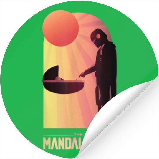 Star Wars The Mandalorian The Child Sunset Meeting Stickers