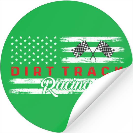 American Flag Dirt Track Racing Car Bike Driver Stickers