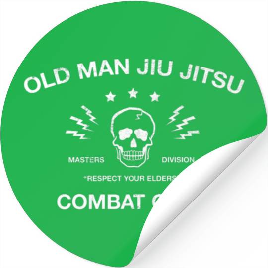 Old Man Jiu Jitsu Combat Club BJJ Gift MMA Sports Stickers