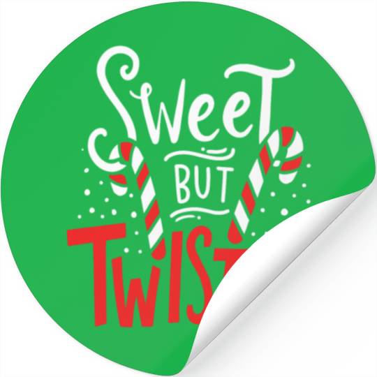 Sweet But Twisted Funny Christmas Candy Lollipop C Stickers