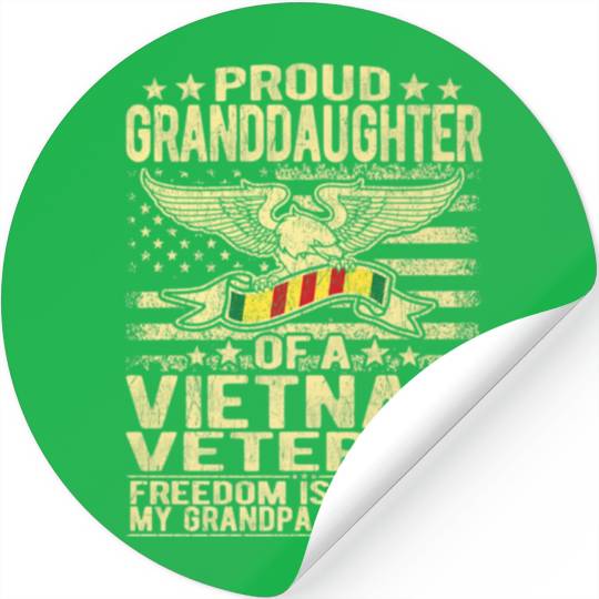 Veteran Gift-Granddaughter Of Vietnam Veteran Us F Stickers