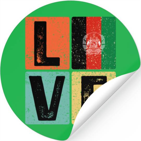 I Love Afghanistan Flag for Afghan Pride Stickers