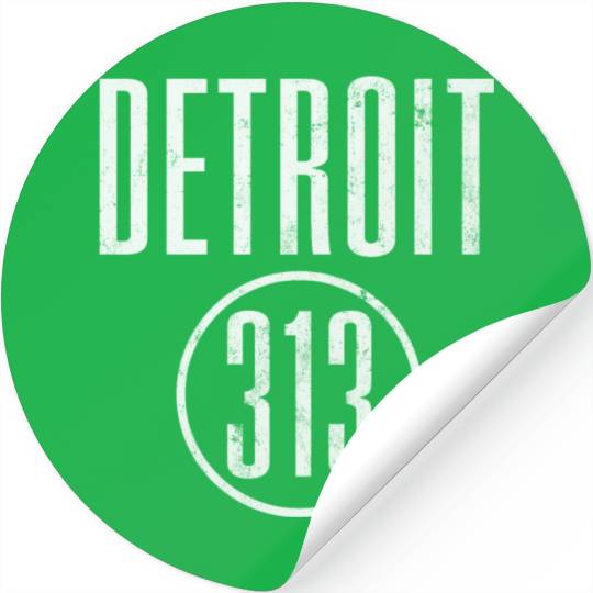 Detroit 313 Area Code Vintage Stickers