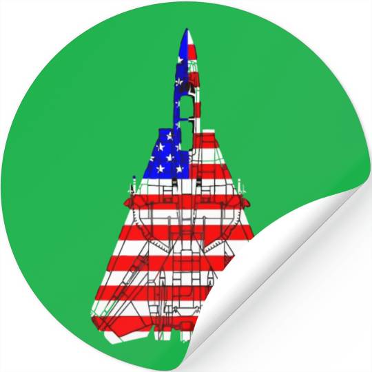 United States F 14 Tomcat Flag Stickers
