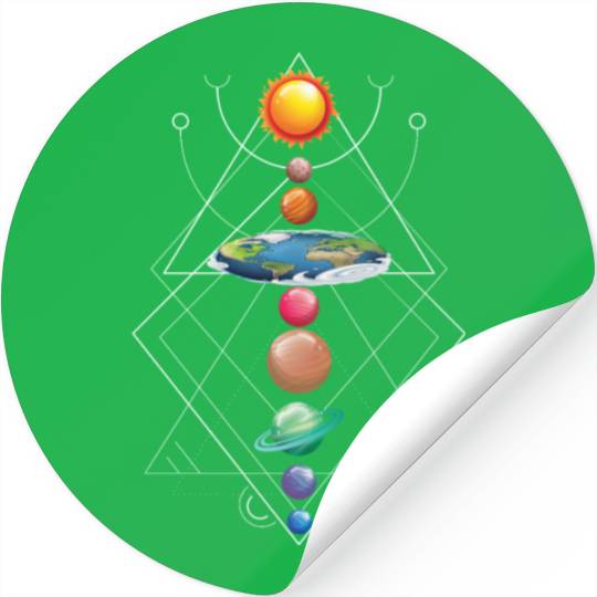 Solar System Flat Earth I Love My Planet Space Stickers