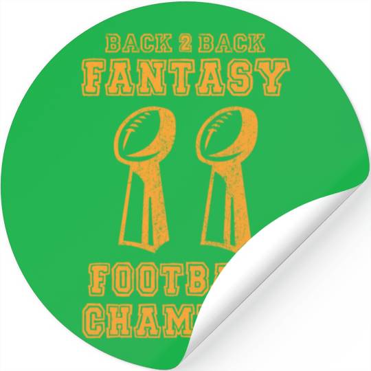 Back to Back Champion Fantasy Football Draft Party Stickers