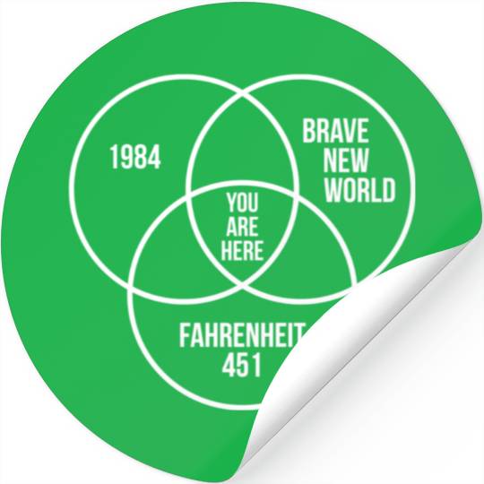 1984 Brave New World Fahrenheit 451 Conspiracy Ess Stickers