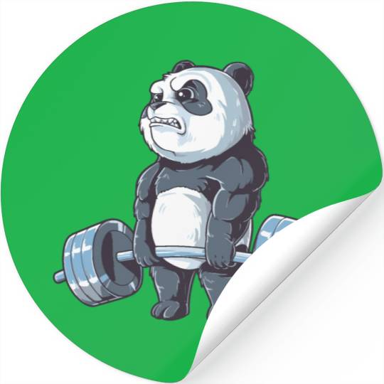 Panda Working Out Funny Panda Fitness panda gym Stickers
