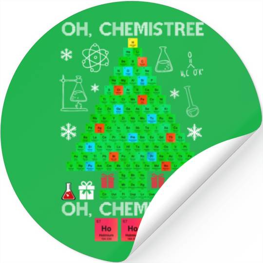 Oh Chemistree Chemist Tree Funny Science Christmas Stickers