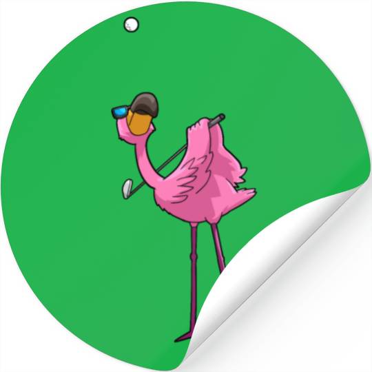Flamingo Golf Golfing Stickers