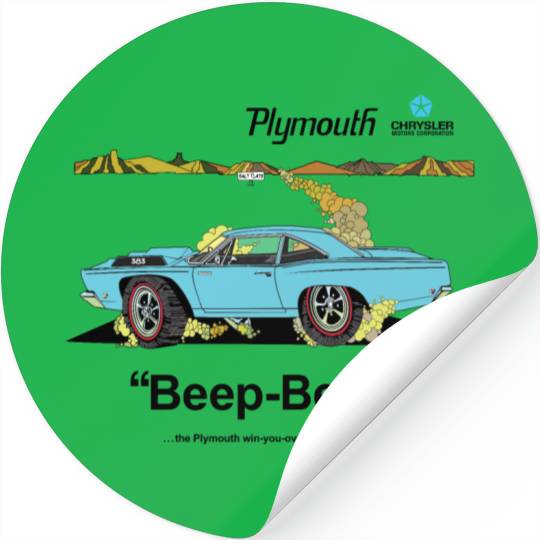 1968 Plymouth Road Runner Salt Flats Light Blue Stickers