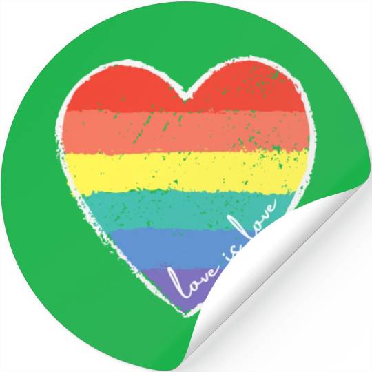 Love Is Love Rainbow Heart Stickers