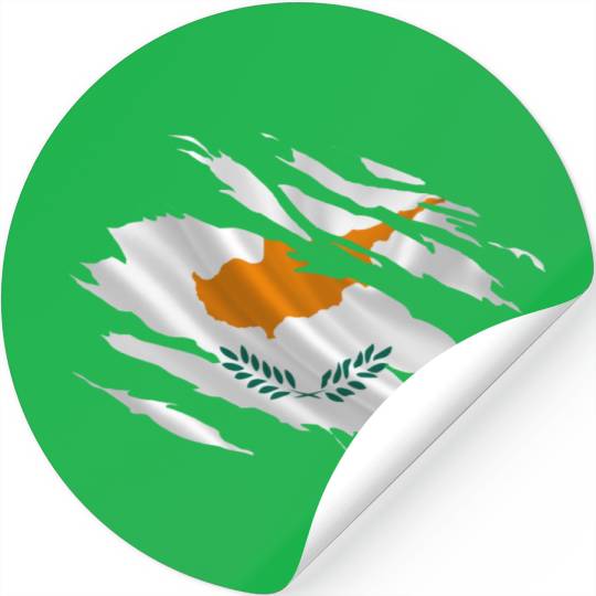 Cyprus Ripped Flag Stickers