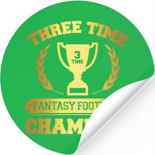 Three Time Fantasy Football Champion Stickers