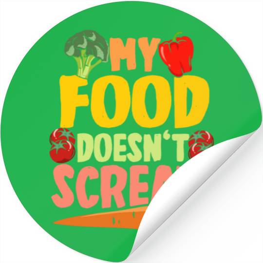 Vegan Vegetarier My Food Doesn't Scream Stickers