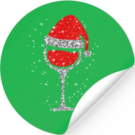Christmas Wine Glass Snowflakes Santa Hat Red Wine Stickers