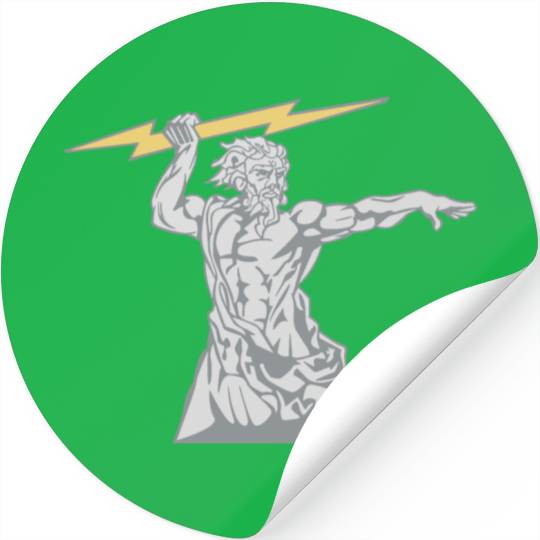 Greek mythology Zeus lightning bolt silhouette Stickers