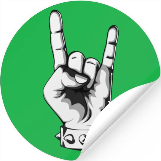 Rock And Roll Finger Sign Music Cool Rock Band Pun Stickers