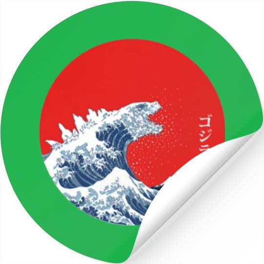 Great Wave Off Kanagawa Circle Stickers