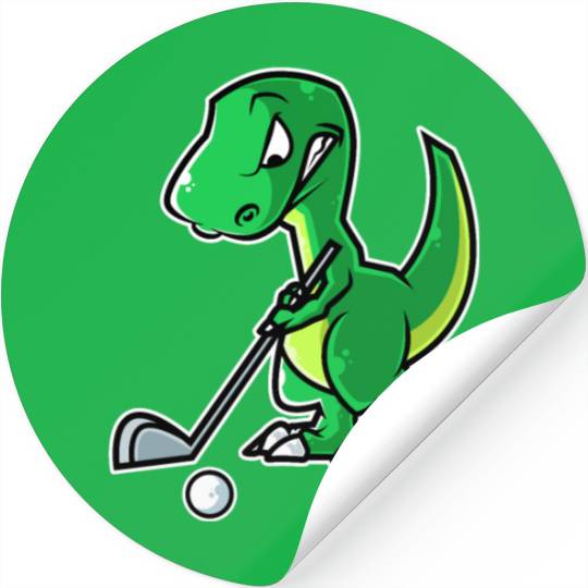 Tyrannosaurus Golf Player Golfer Golfing Funny Stickers