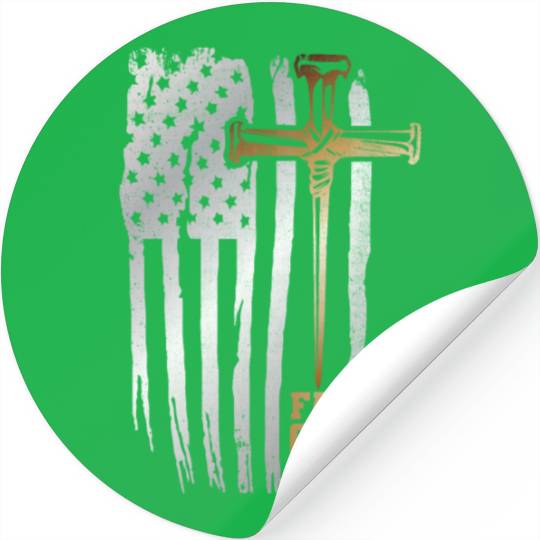 Faith Over Fear Christian American Flag Stickers