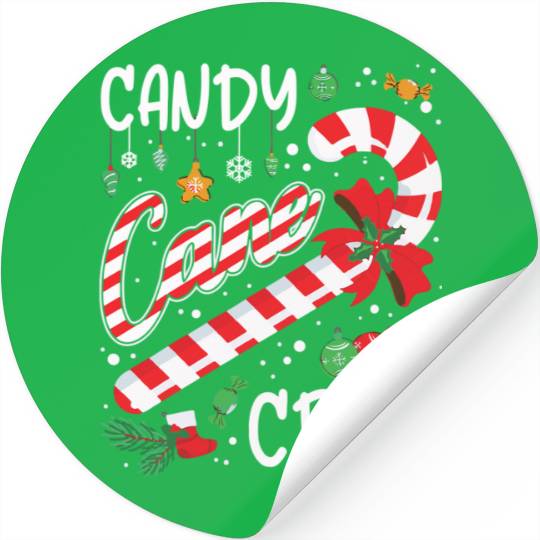Candy Canes Crew Christmas Matching Group Xmas Stickers