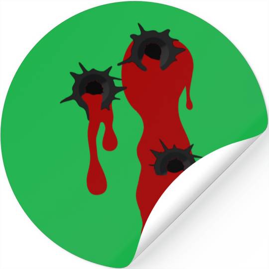 Heart Shot Bullet Hole Gamer Halloween Gangster Stickers