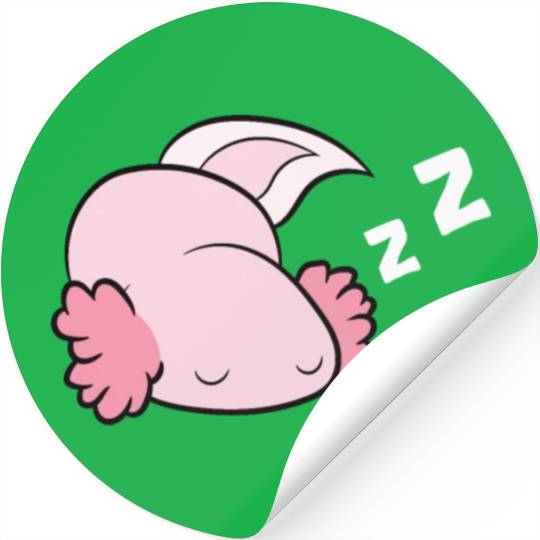Axolotl Mexican Salamander Relaxing Tired Axolotl Stickers