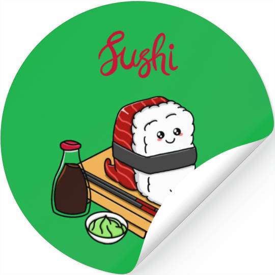 Happy Tuna Sushi Stickers