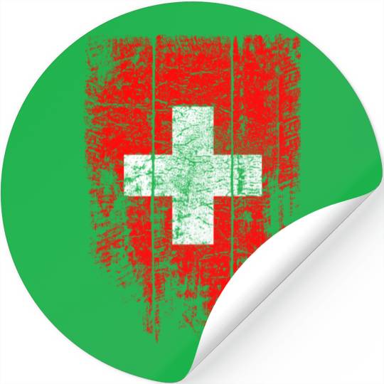 Switzerland Swiss Flag Vintage Distressed Graphic Stickers