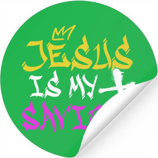 Jesus Is My Savior Graffiti Street Art Drawing Stickers
