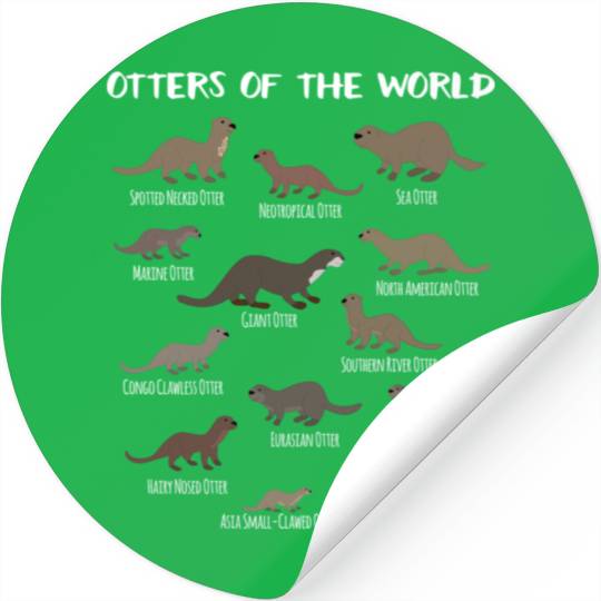 Otters Of The World Sea Otter Giant Otter Educatio Stickers