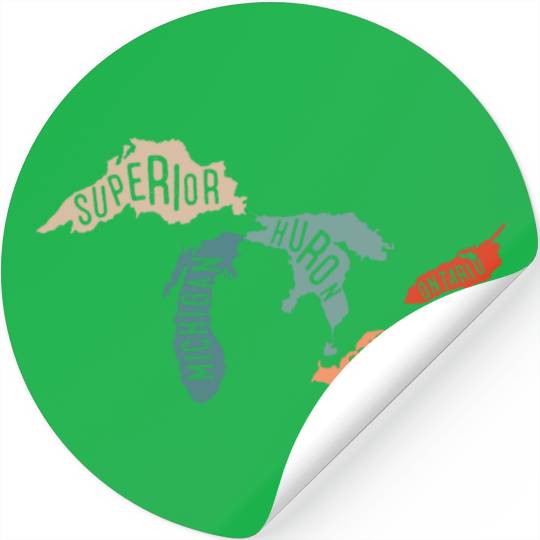 Great lakes USA, Michigan Lake Erie Lake Stickers