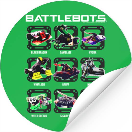 BattleBots Group Robot Photo Box Up Stickers, Mens