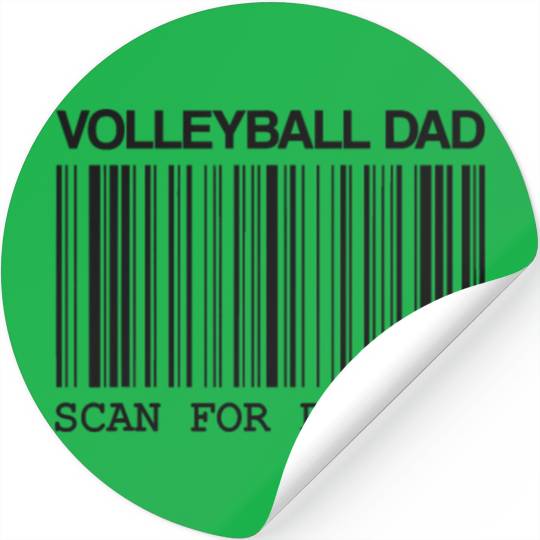 Mens Volleyball Dad Scan For Payment Stickers