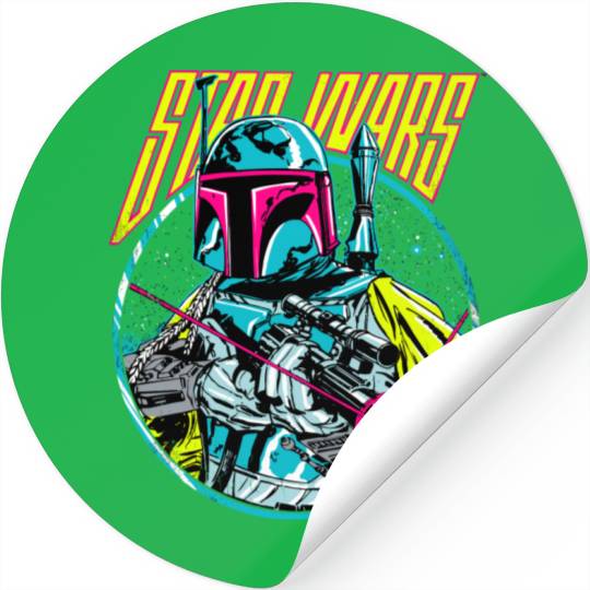 Star Wars Boba Fett Neon Blaster Vintage Graphic Stickers