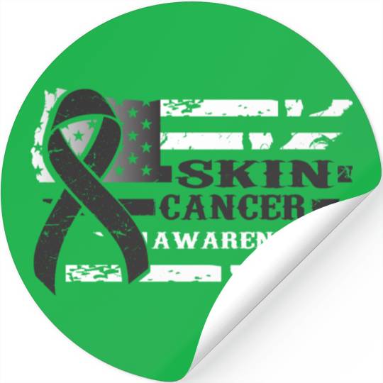 USA Flag SKIN Cancer Awareness Stickers