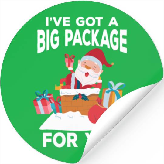 I've Got A Big Package For You Funny Christmas Stickers