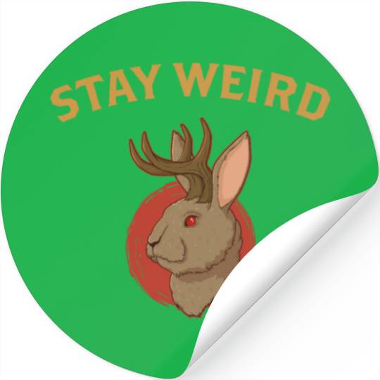 Stay Weird Cryptozoology Cryptid Jackalope product Stickers