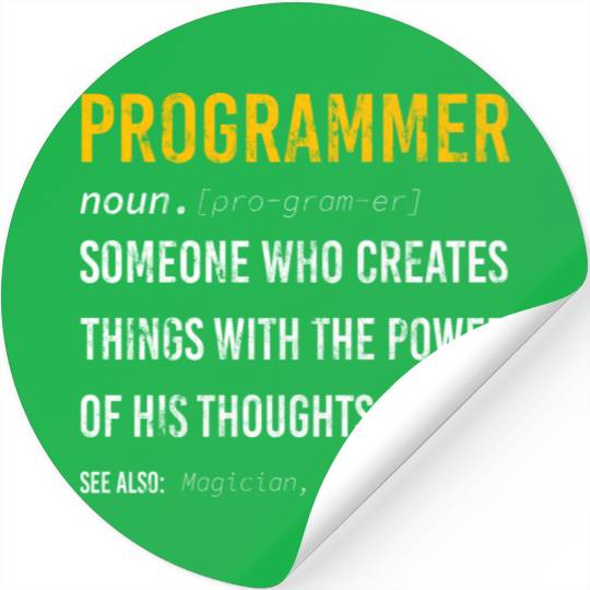 dev programmer funny definition power of thoughts Stickers
