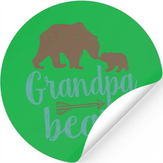 Cute Grandpa Bear Matching Family Stickers