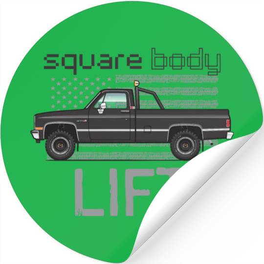 Square Body Lift Black Stickers